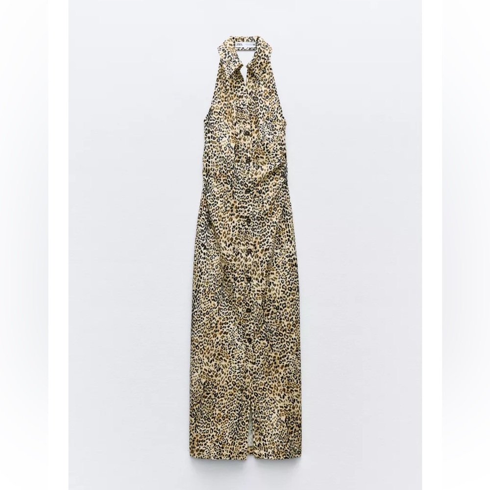 Leopard Print Halter Dress from Zara